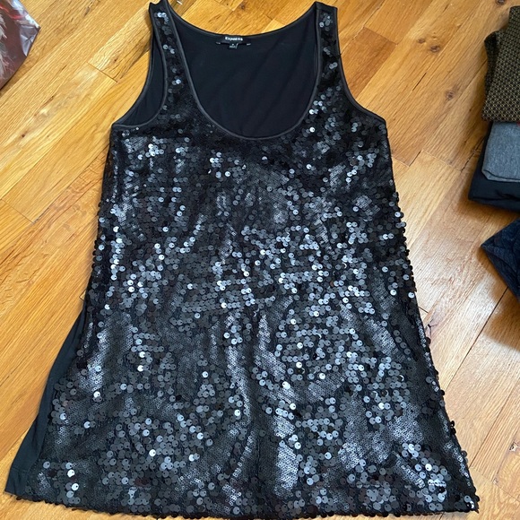 Express Tops - 5for20👀Express sequin tank top black